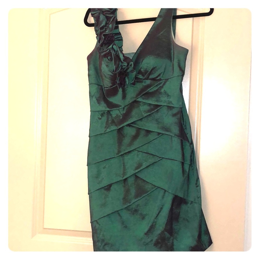 Iridescent green/purple cocktail dress